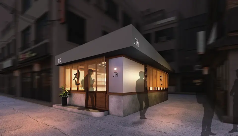鶴橋の韓国料理店の内観CGパース